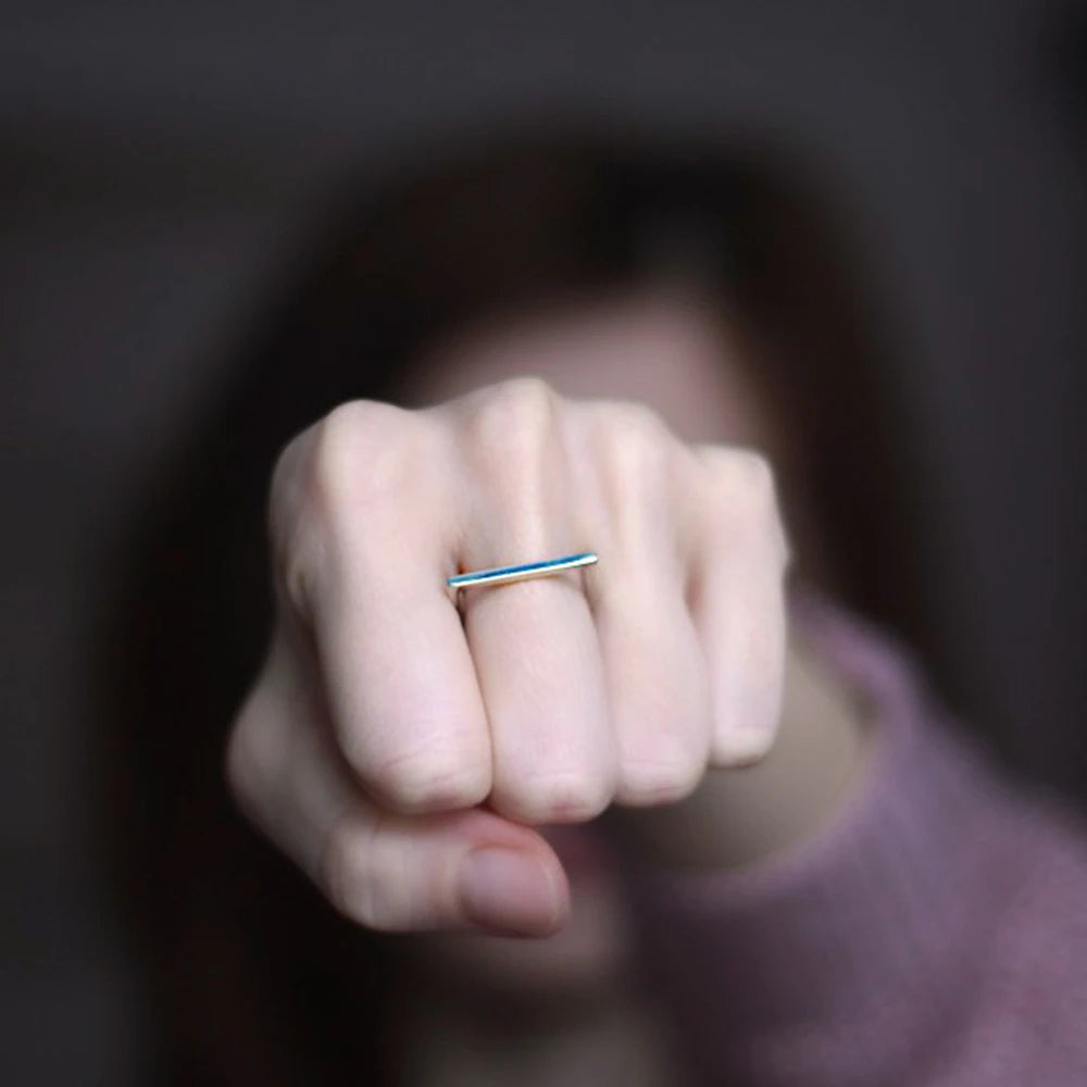 e-Manco Popular Hip Hop Stainless Steel Rings for Women Ladies Simple Geometric Punk Finger Rings