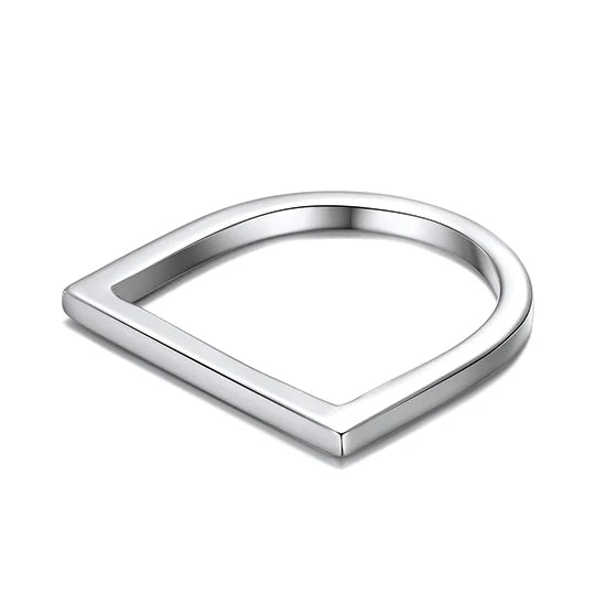 e-Manco Popular Hip Hop Stainless Steel Rings for Women Ladies Simple Geometric Punk Finger Rings