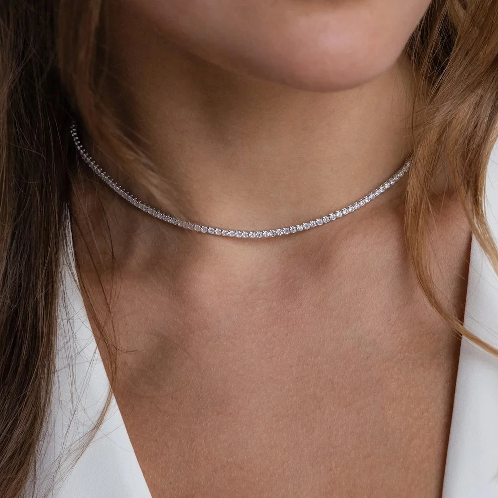 eManco Fashion Crystal High Quality Stainless Steel Gold Plated Necklace Ladies Charming Accessories Gifts Wholesale