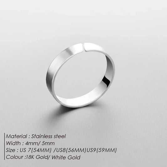eManco European And American Punk Trend Minimal Unisize Ring Stainless Steel Platinum Fashion Accessories Wholesale Direct Sales