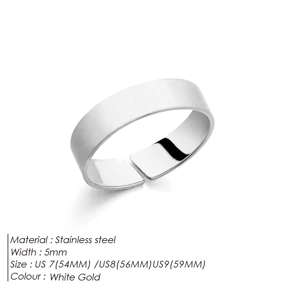 eManco European And American Punk Trend Minimal Unisize Ring Stainless Steel Platinum Fashion Accessories Wholesale Direct Sales