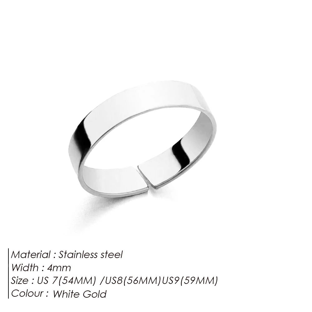 eManco European And American Punk Trend Minimal Unisize Ring Stainless Steel Platinum Fashion Accessories Wholesale Direct Sales