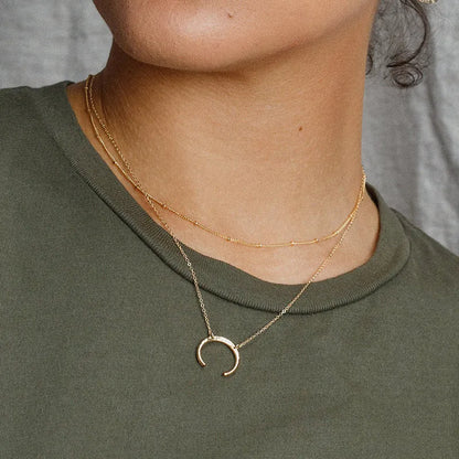 eManco Layered Chains Long Necklace Women Gold Color Link Chain Necklace Pendant Choker Necklace for Women Fashion Jewlery