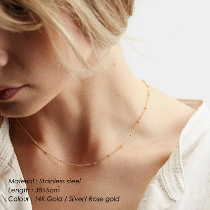eManco Layered Chains Long Necklace Women Gold Color Link Chain Necklace Pendant Choker Necklace for Women Fashion Jewlery
