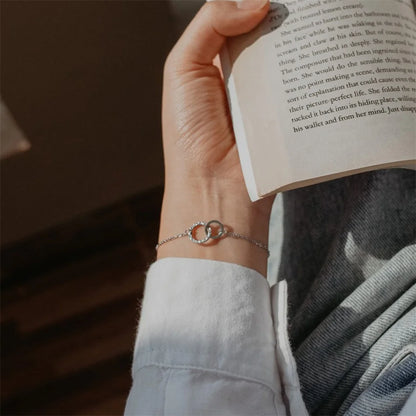 eManco Simple 316 Stainless Steel Circles Bracelet for Women Office Thin Bracelet Fashion Friendship Bracelets Jewellery