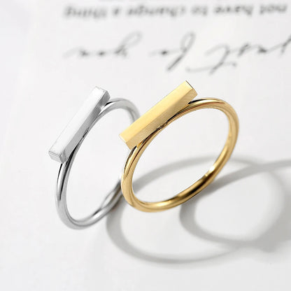 e-Manco Minimaliset Punk Stainless Steel Rings for Women Rose Gold Color Dainty Pinky Ring Stackable Midi Rings Jewellery