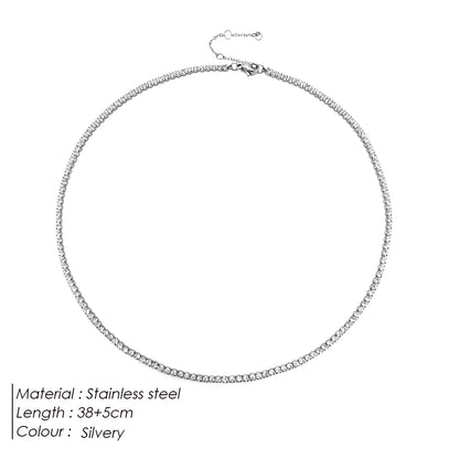 eManco Fashion Crystal High Quality Stainless Steel Gold Plated Necklace Ladies Charming Accessories Gifts Wholesale