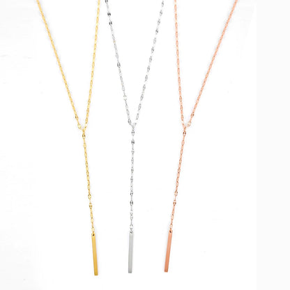 eManco Luxury Pendant Choker Necklace for Women Minimalist Bamboo Chain Necklace Women Stainless Steel Necklace Jewelry