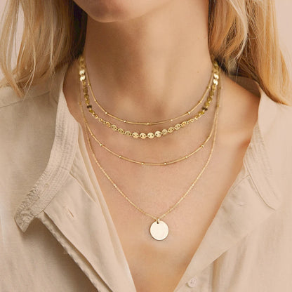 e-Manco Trendy Multi Layered Stainless Steel Necklace Women Dainty Imitation Pearls Choker Necklace for Women