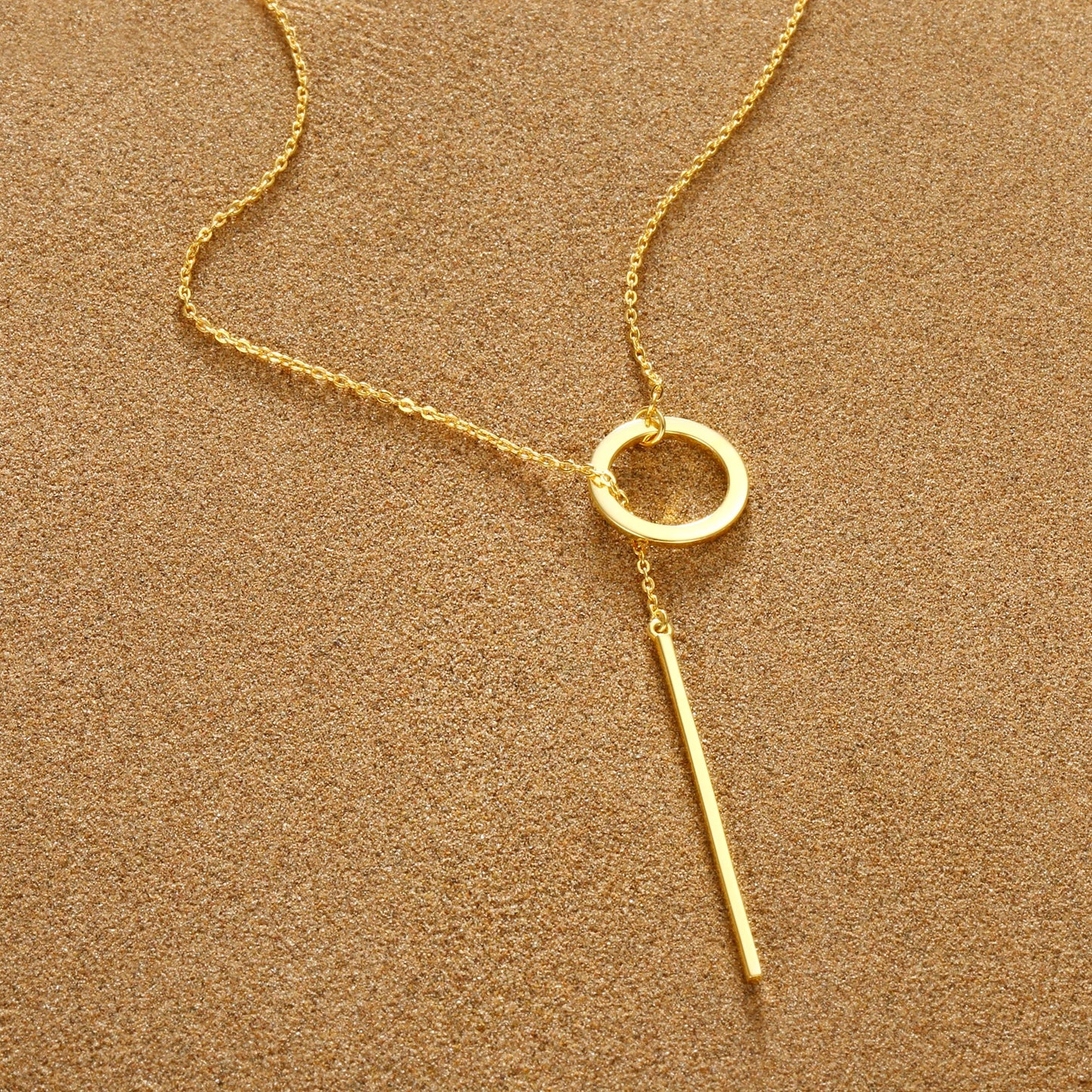 Minimalist Round Stick Pendant Necklace for Women Pearl Clavicle Necklace Leaves Long Chain Fashion Jewelry Statement Girl Gift