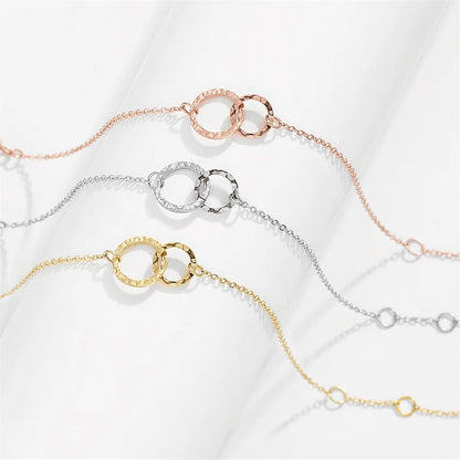 eManco Simple 316 Stainless Steel Circles Bracelet for Women Office Thin Bracelet Fashion Friendship Bracelets Jewellery