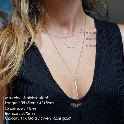 e-Manco Trendy Multi Layered Stainless Steel Necklace Women Dainty Imitation Pearls Choker Necklace for Women
