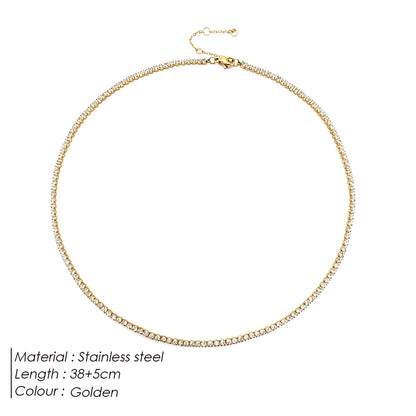 eManco Fashion Crystal High Quality Stainless Steel Gold Plated Necklace Ladies Charming Accessories Gifts Wholesale
