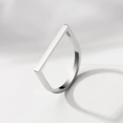 e-Manco Popular Hip Hop Stainless Steel Rings for Women Ladies Simple Geometric Punk Finger Rings