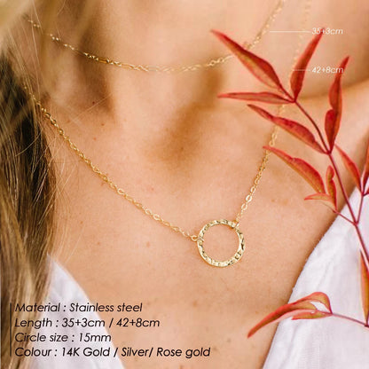 e-Manco Trendy Multi Layered Stainless Steel Necklace Women Dainty Imitation Pearls Choker Necklace for Women