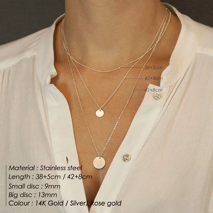 eManco Layered Chains Long Necklace Women Gold Color Link Chain Necklace Pendant Choker Necklace for Women Fashion Jewlery