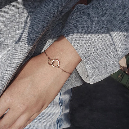 eManco Simple 316 Stainless Steel Circles Bracelet for Women Office Thin Bracelet Fashion Friendship Bracelets Jewellery