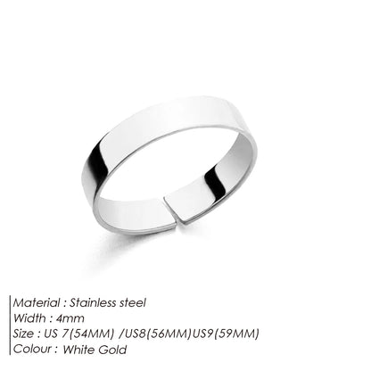 eManco European And American Punk Trend Minimal Unisize Ring Stainless Steel Platinum Fashion Accessories Wholesale Direct Sales