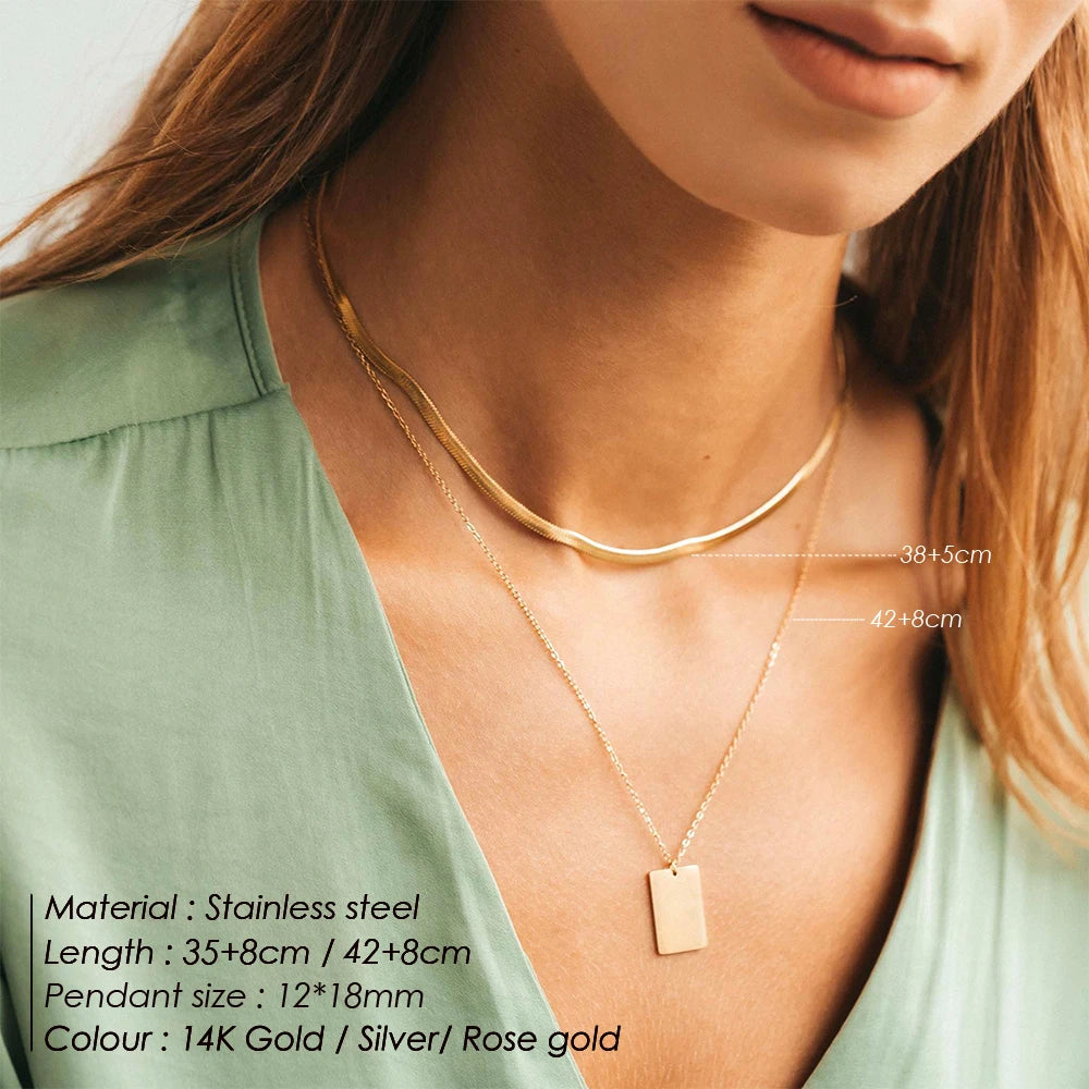 e-Manco Trendy Multi Layered Stainless Steel Necklace Women Dainty Imitation Pearls Choker Necklace for Women